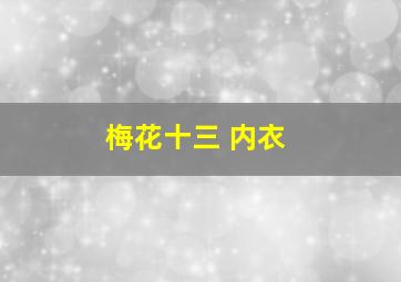 梅花十三 内衣